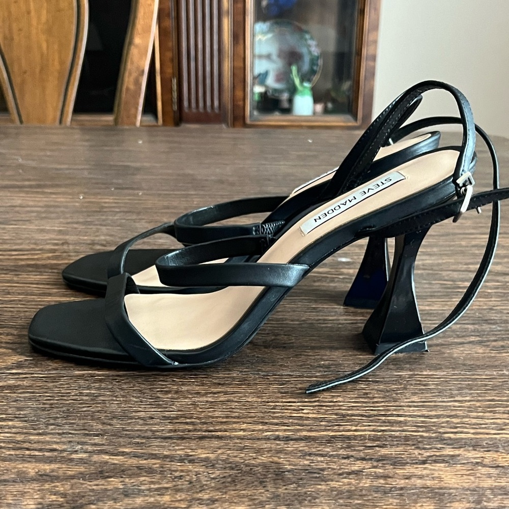 Steve Madden Midnight Black Leather Heels